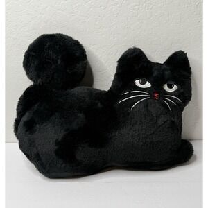 At Home Halloween Black Cat Stuffed Animal Wired Tail Plush Kitty Moody Angry